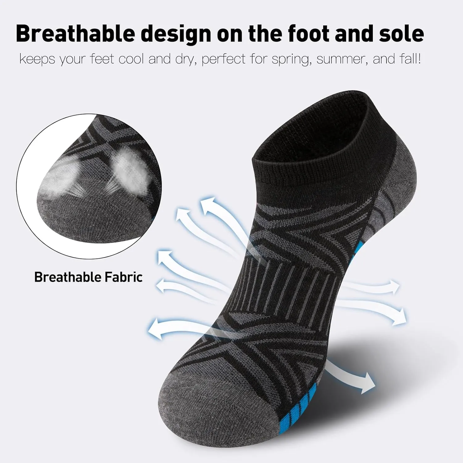 30 Pairs 4 Styles Low Cut Ankle Socks for Men – Breathable Thin Socks Bulk Pack, Fits Shoe Size 8-12
