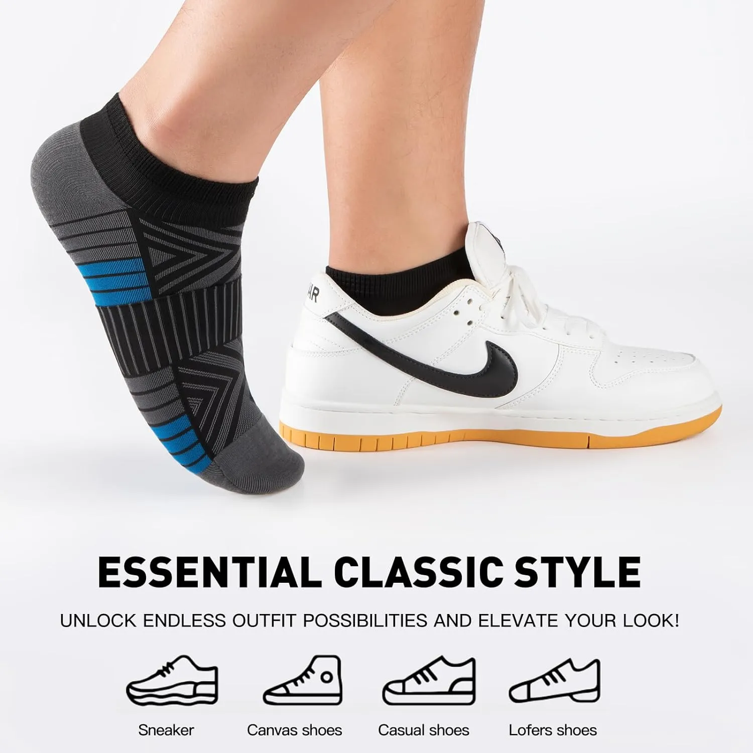 30 Pairs 4 Styles Low Cut Ankle Socks for Men – Breathable Thin Socks Bulk Pack, Fits Shoe Size 8-12