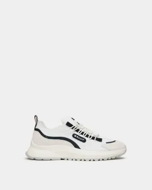 520 Sneaker In White And Navy Blue Knit Fabric
