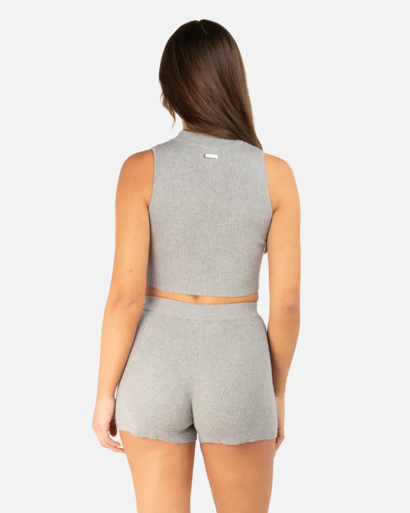 ACHELON KNIT ZIP VEST GREY
