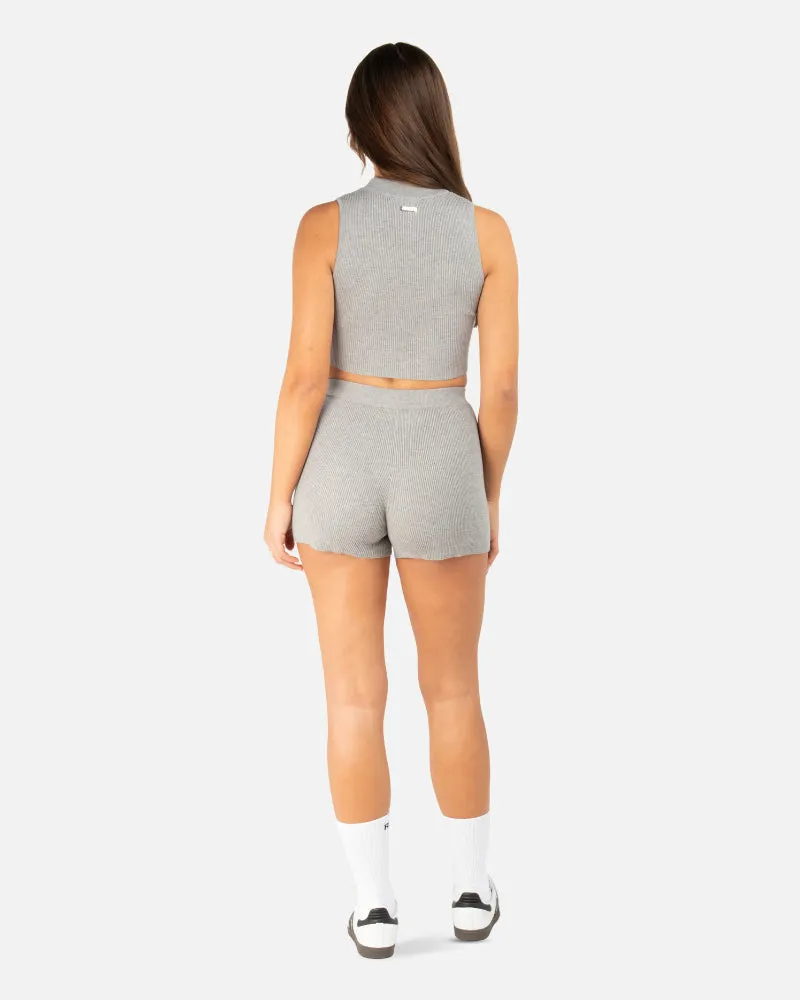 ACHELON KNIT ZIP VEST GREY