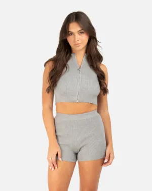 ACHELON KNIT ZIP VEST GREY