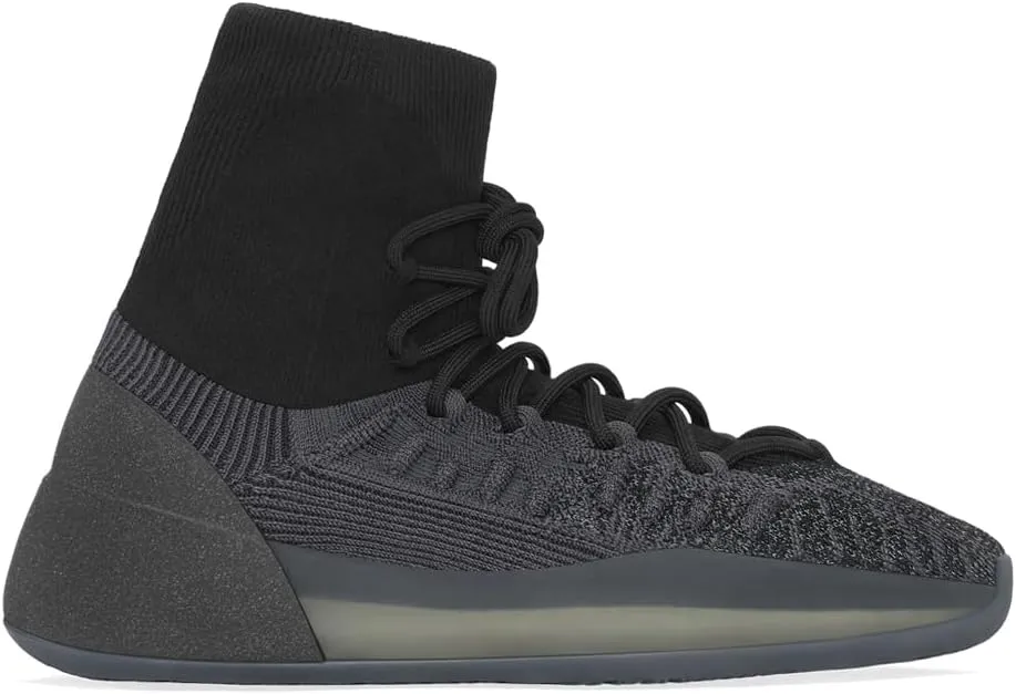 adidas Mens Yeezy Knit Bsktbl Lace Up Sneakers Shoes Casual - Black, Grey