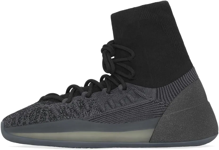 adidas Mens Yeezy Knit Bsktbl Lace Up Sneakers Shoes Casual - Black, Grey