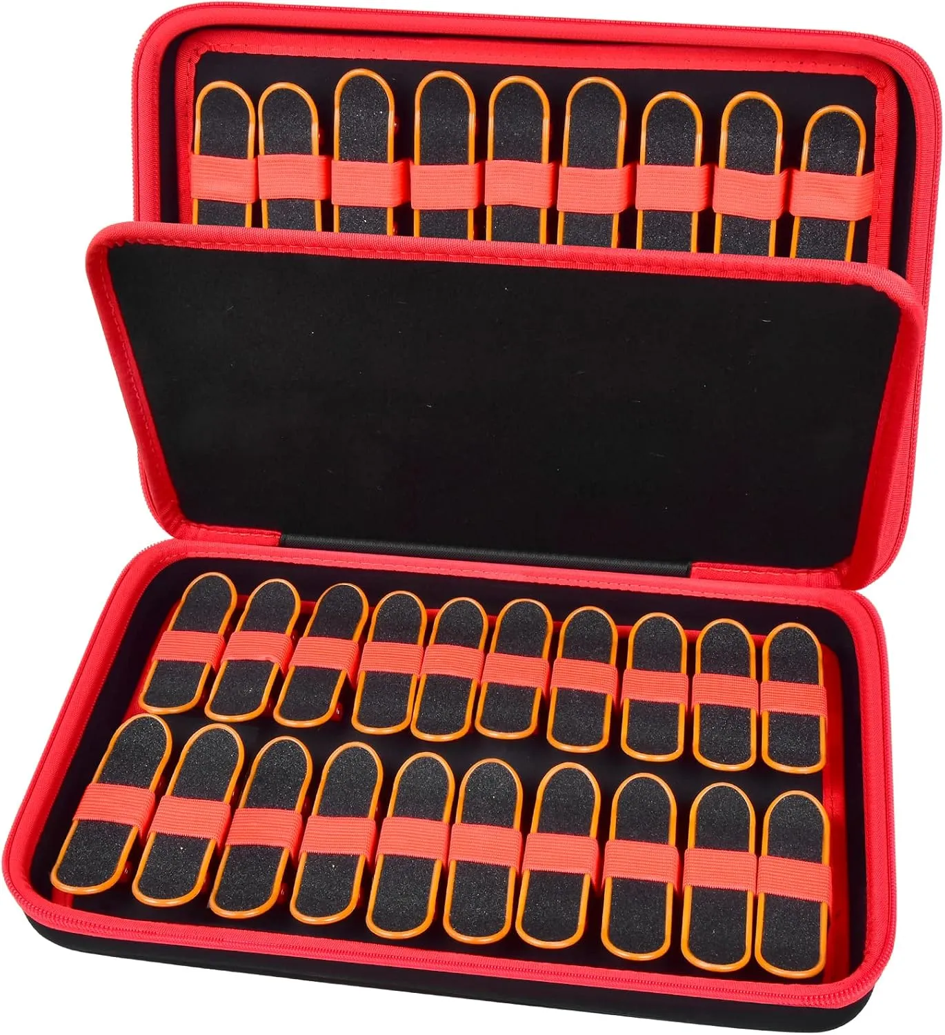 ALKOO Case Compatible with TECH DECK Ultra DLX Fingerboard 4-Pack, also Holds 38PCS for HOMETALL/for Teak Tuning/for GoldenPlayer/for TIME4DEALS/ for Gr8ware Collectible Mini Skateboards (Red)