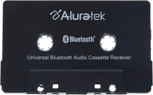 Aluratek Universal Bluetooth Audio Cassette Receiver, Built-in Rechargeable Battery, Up to 8 Hours Playtime, Audio Receiving up to 33 Feet, ABCT01F