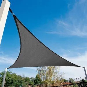 Amagenix 20' X 30' X 30 Sun Shade Sail, Outdoor Triangle Dark Grey Sun Sail Shade with 3 Ropes, Pergola Canopy, 95% UV Block, for Patio, Garden, Backyard, Lawn and Swimming Pool
