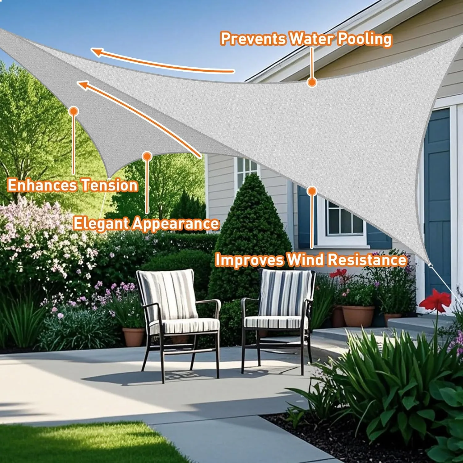 Artpuch Rectangular Breathable UV Block Sun Shade Sail Outdoor Covering Cloth for Deck, Backyard, 10'X13', Light Grey (Customized Available)