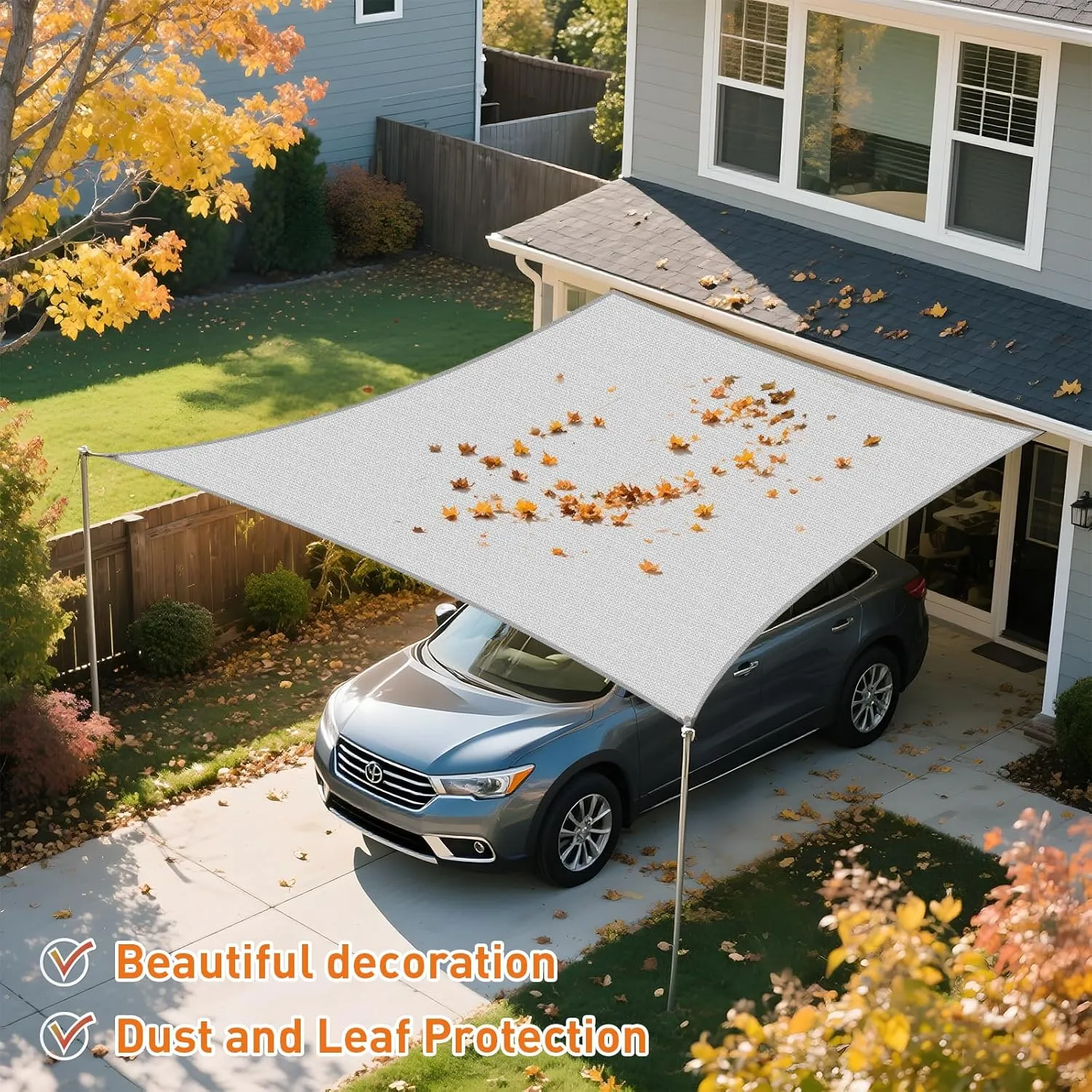 Artpuch Rectangular Breathable UV Block Sun Shade Sail Outdoor Covering Cloth for Deck, Backyard, 10'X13', Light Grey (Customized Available)