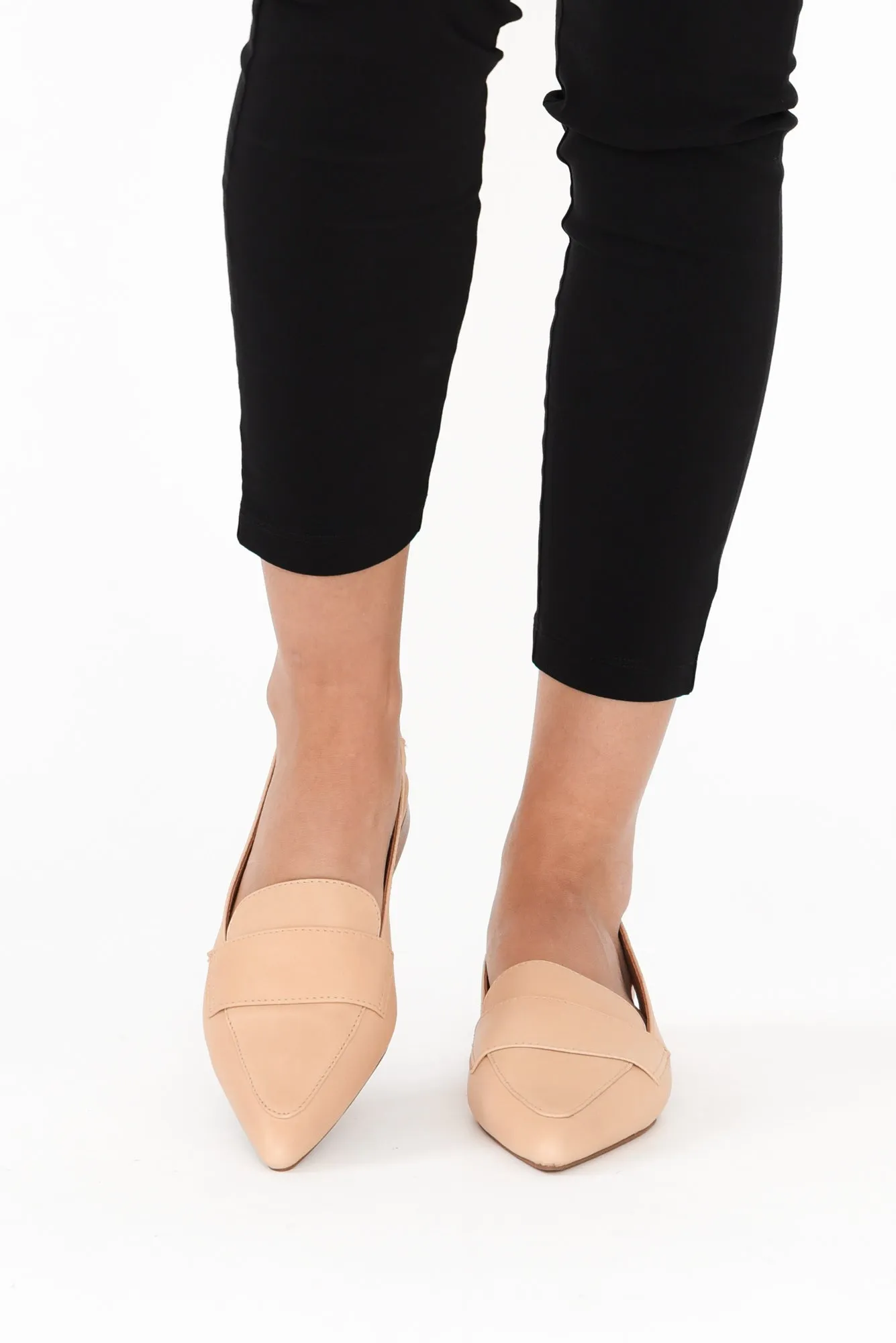 Asher Nude Leather Slingback Mule