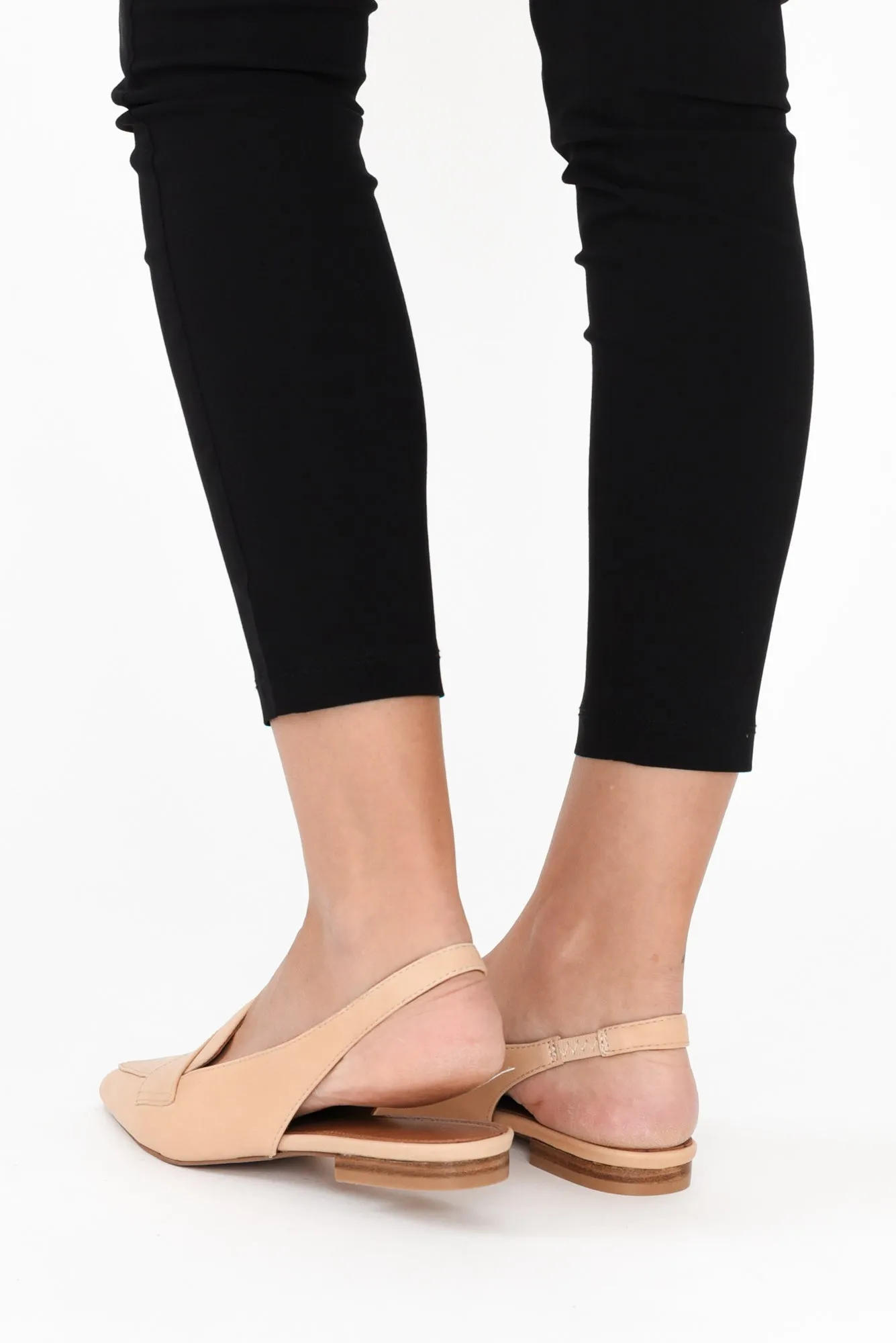 Asher Nude Leather Slingback Mule