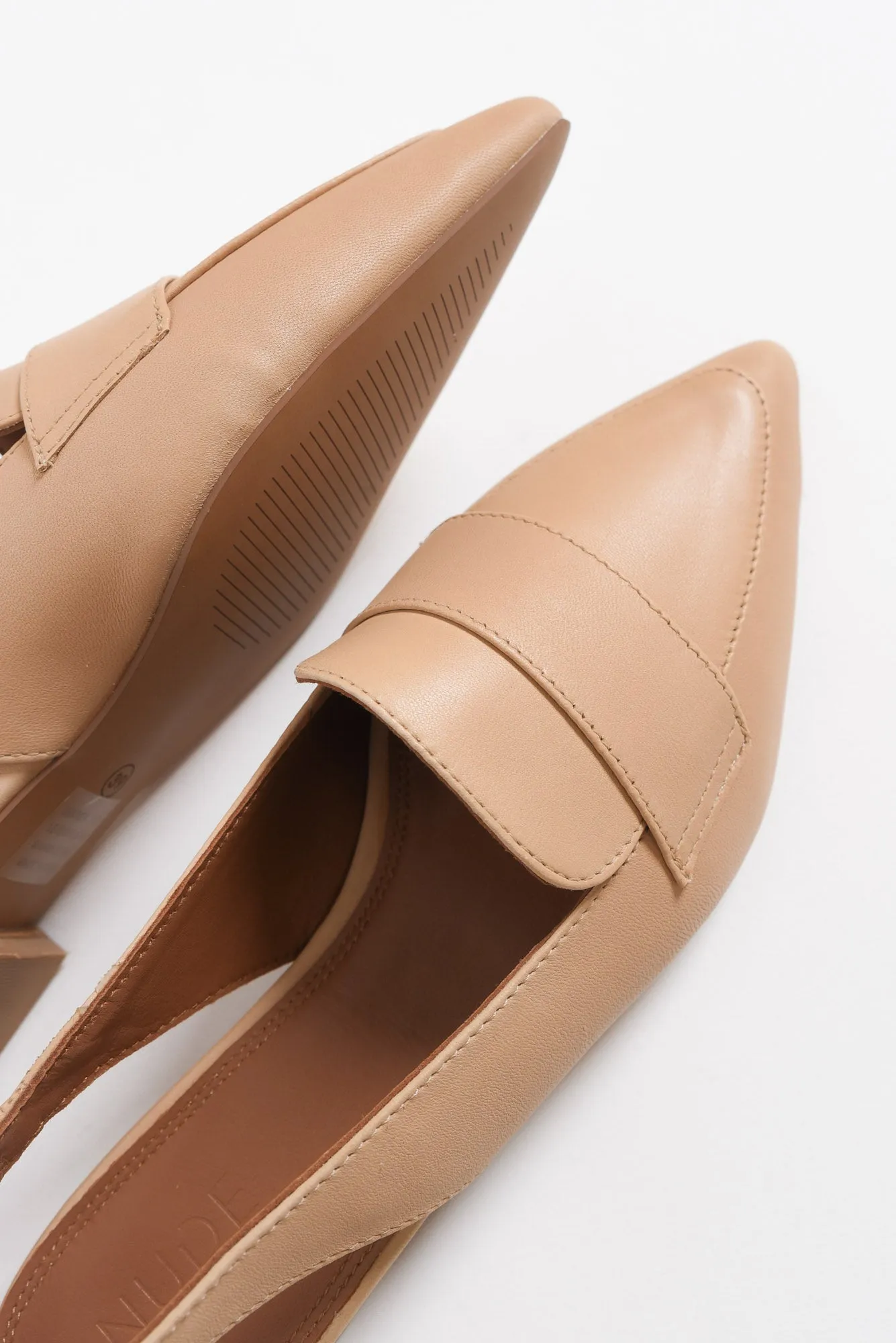 Asher Nude Leather Slingback Mule