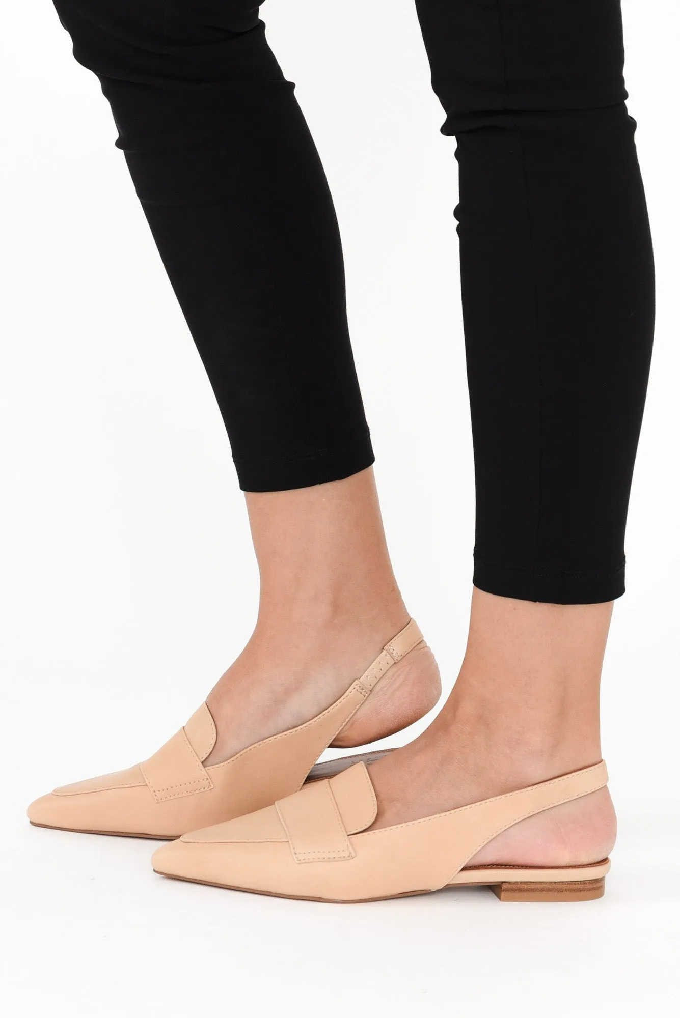 Asher Nude Leather Slingback Mule