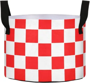Augenstern Planters Pot with Handles Classic-red-White-Checkered Plant Grow Bag Movable Raised Garden Bed