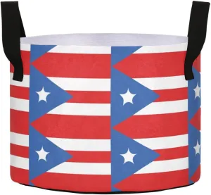 Augenstern Planters Pot with Handles Puerto-rico-Flag Plant Grow Bag Movable Raised Garden Bed
