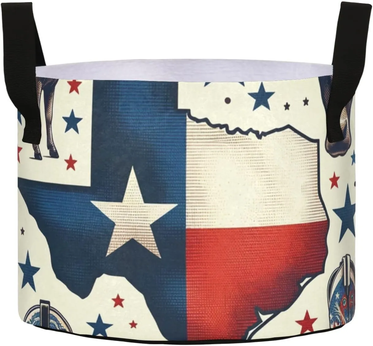 Augenstern Planters Pot with Handles Texas-The-Long-Star-Flag Plant Grow Bag Movable Raised Garden Bed
