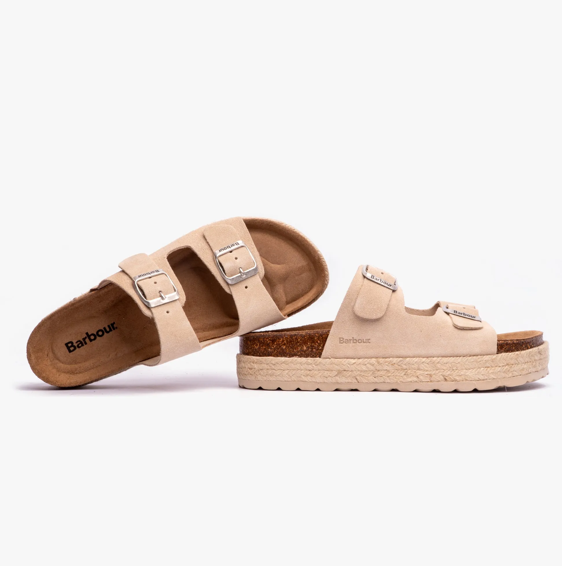 Barbour SANDGATE Womens Sandals Parchment Suede