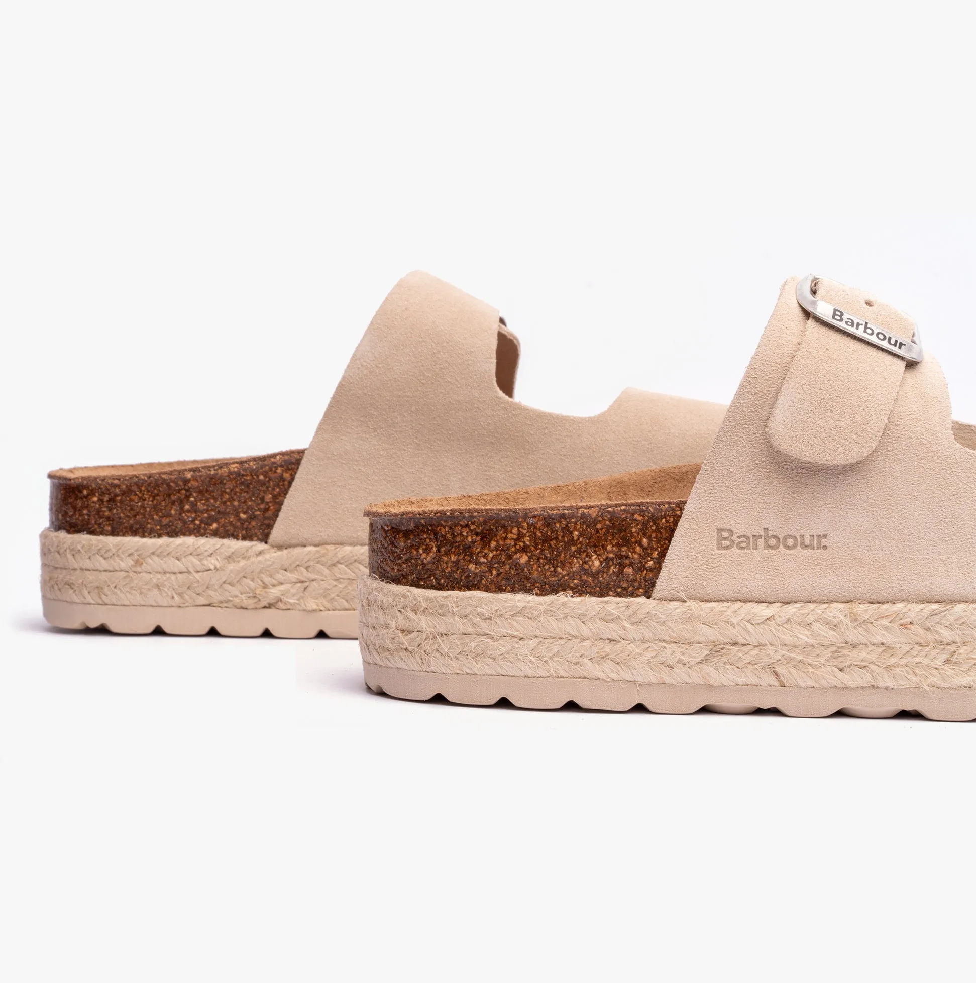 Barbour SANDGATE Womens Sandals Parchment Suede