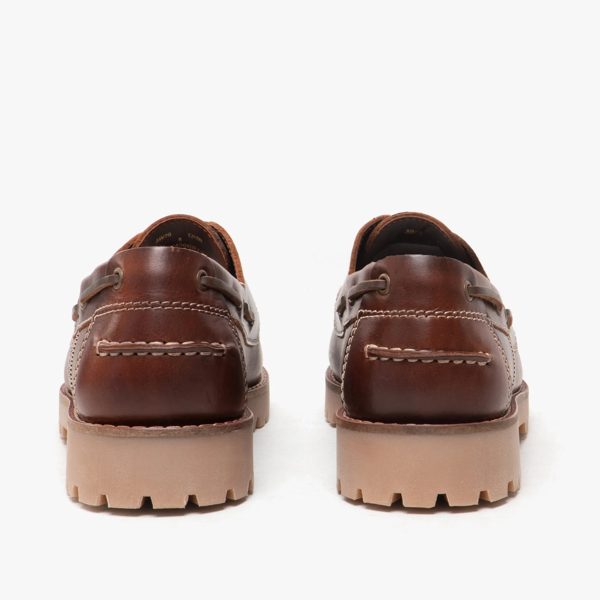 Barbour STERN Mens Leather Deck Shoes Mahogany