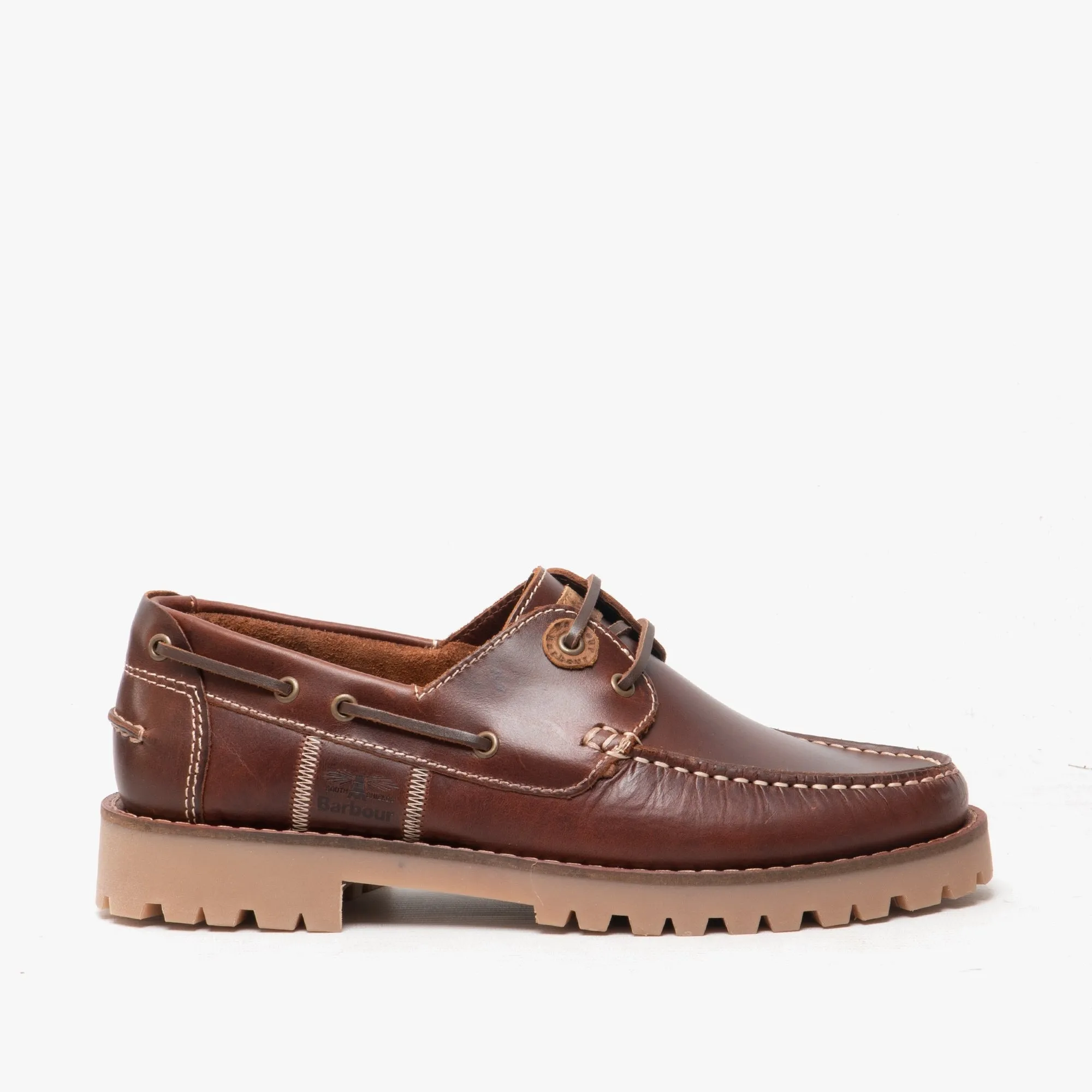 Barbour STERN Mens Leather Deck Shoes Mahogany