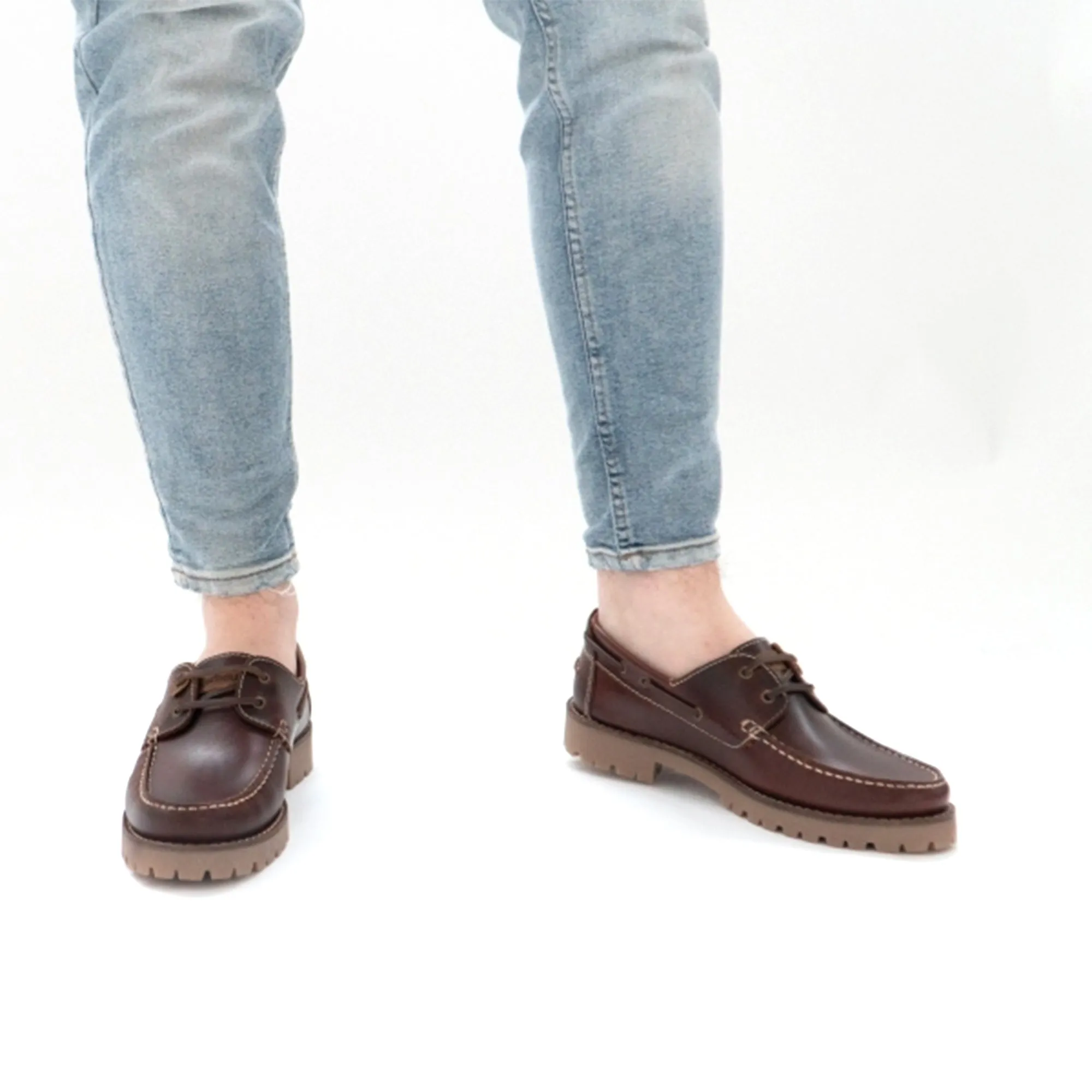 Barbour STERN Mens Leather Deck Shoes Mahogany