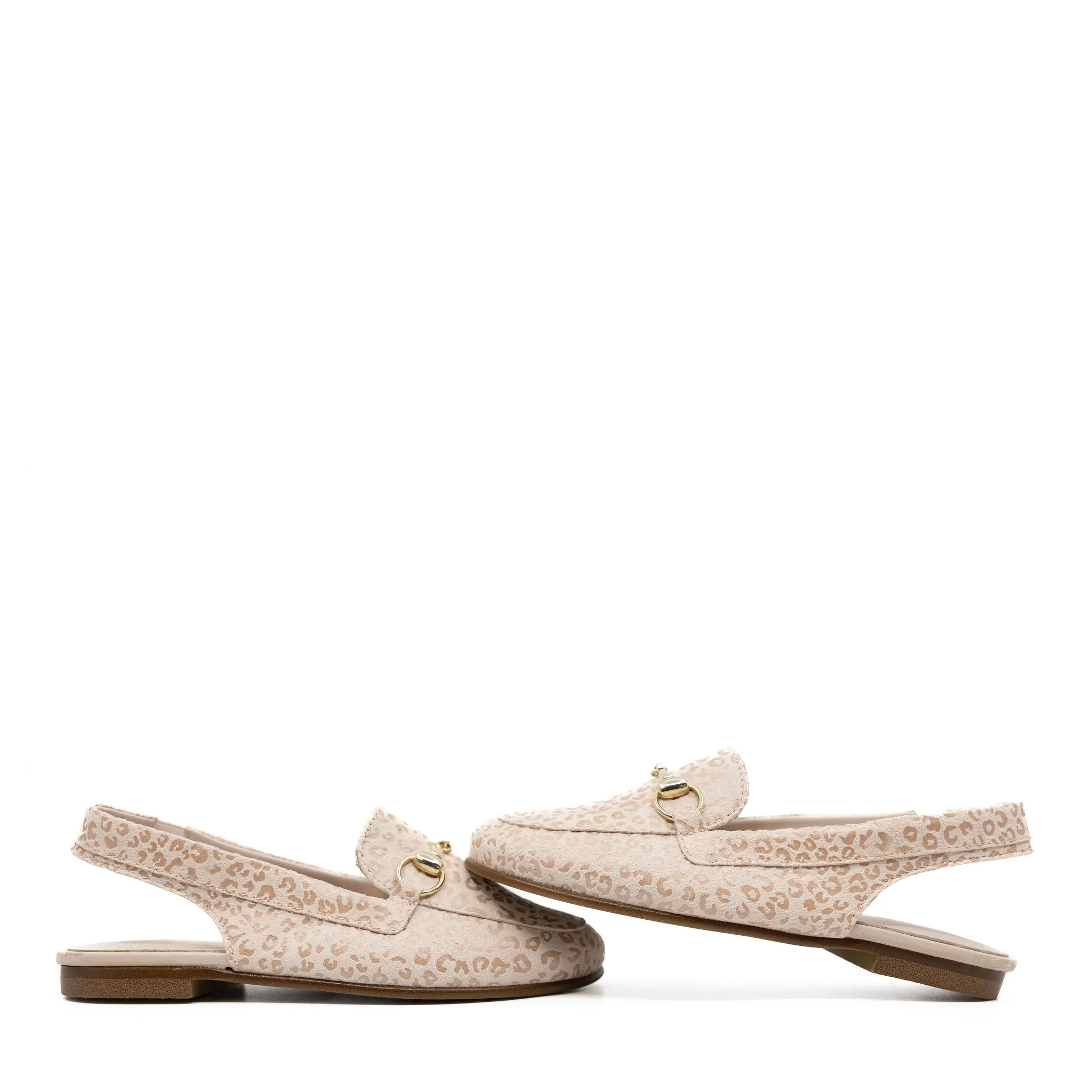 Beberlis Rose Leopard Elastic Slingback