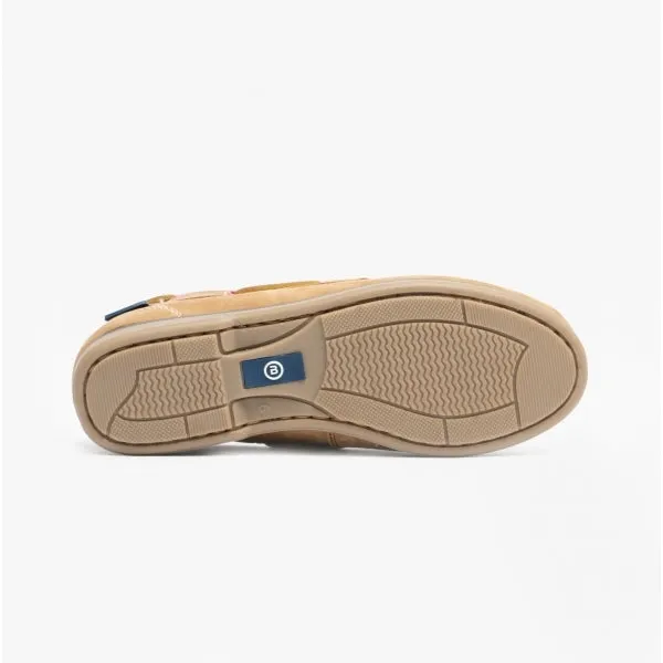 Blakeseys SOPHIE Womens Leather Deck Shoes Tan/Pink
