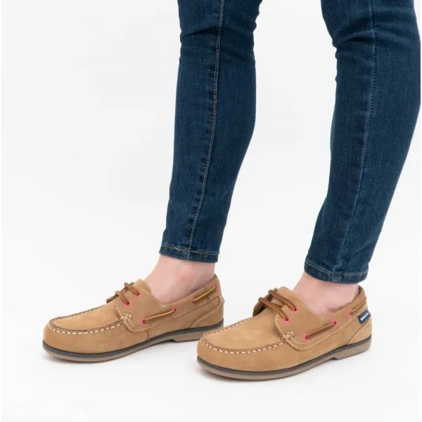 Blakeseys SOPHIE Womens Leather Deck Shoes Tan/Pink