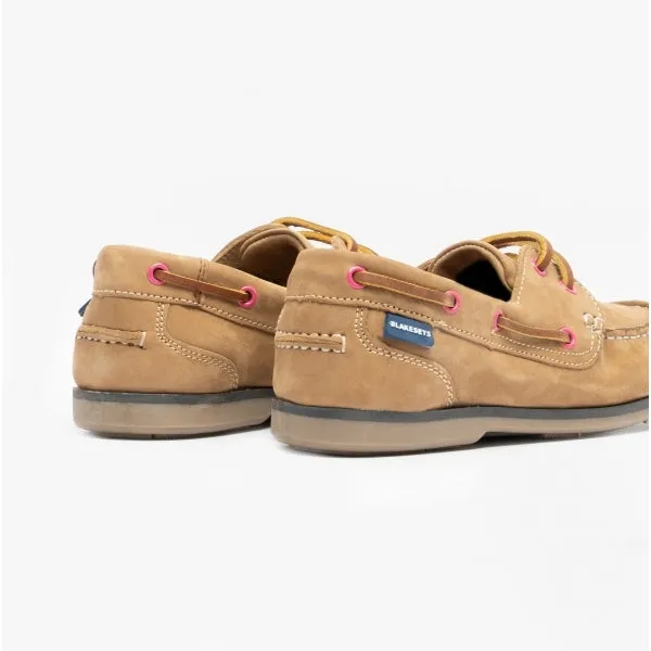 Blakeseys SOPHIE Womens Leather Deck Shoes Tan/Pink