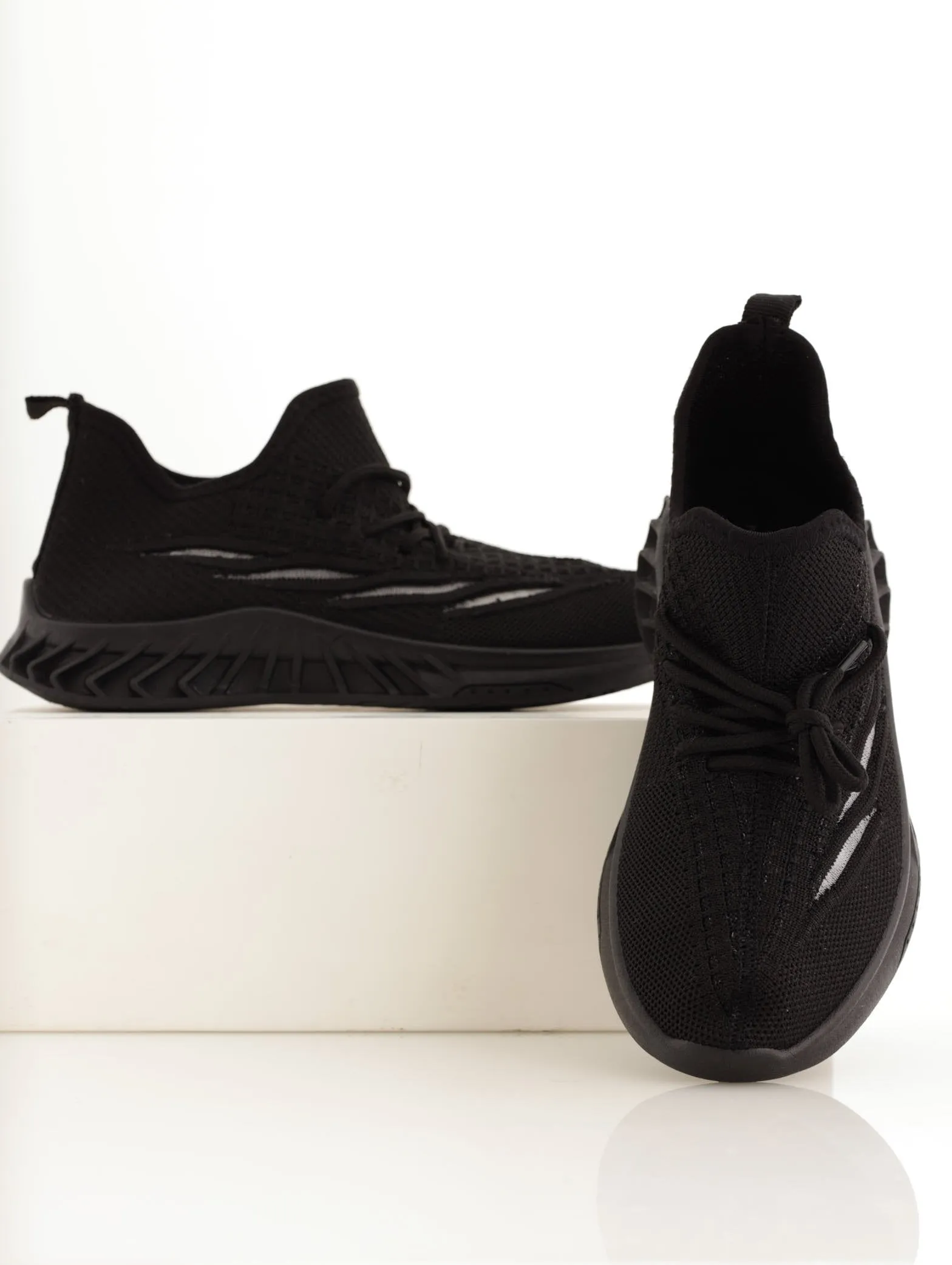 Boys Knit Sneaker - Black