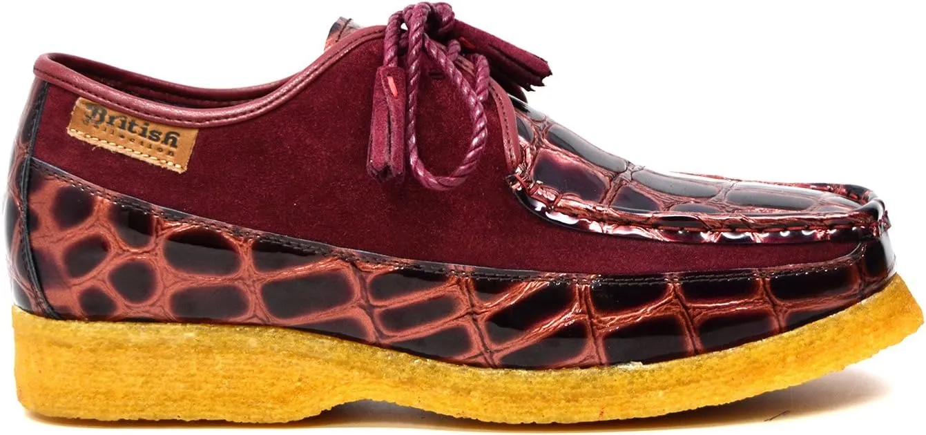 British Collection - Crown Croc Suede and Croc Lace Up Men Shoes