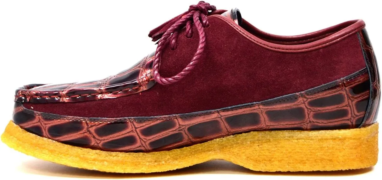 British Collection - Crown Croc Suede and Croc Lace Up Men Shoes