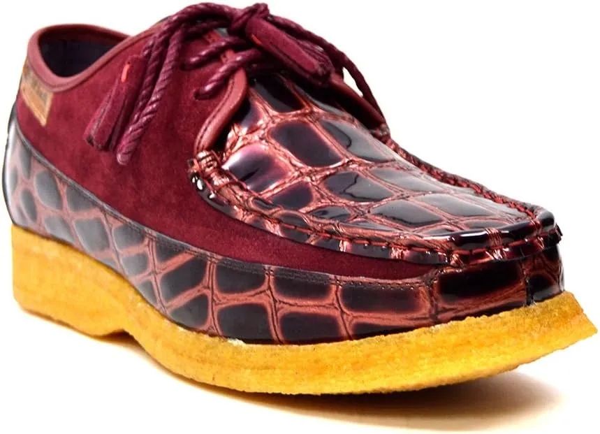 British Collection - Crown Croc Suede and Croc Lace Up Men Shoes