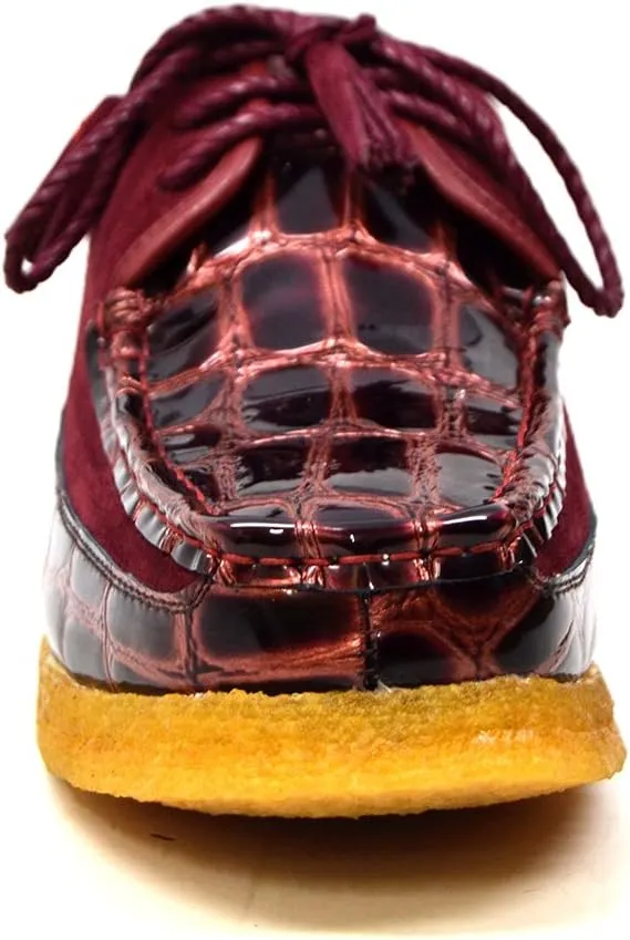 British Collection - Crown Croc Suede and Croc Lace Up Men Shoes