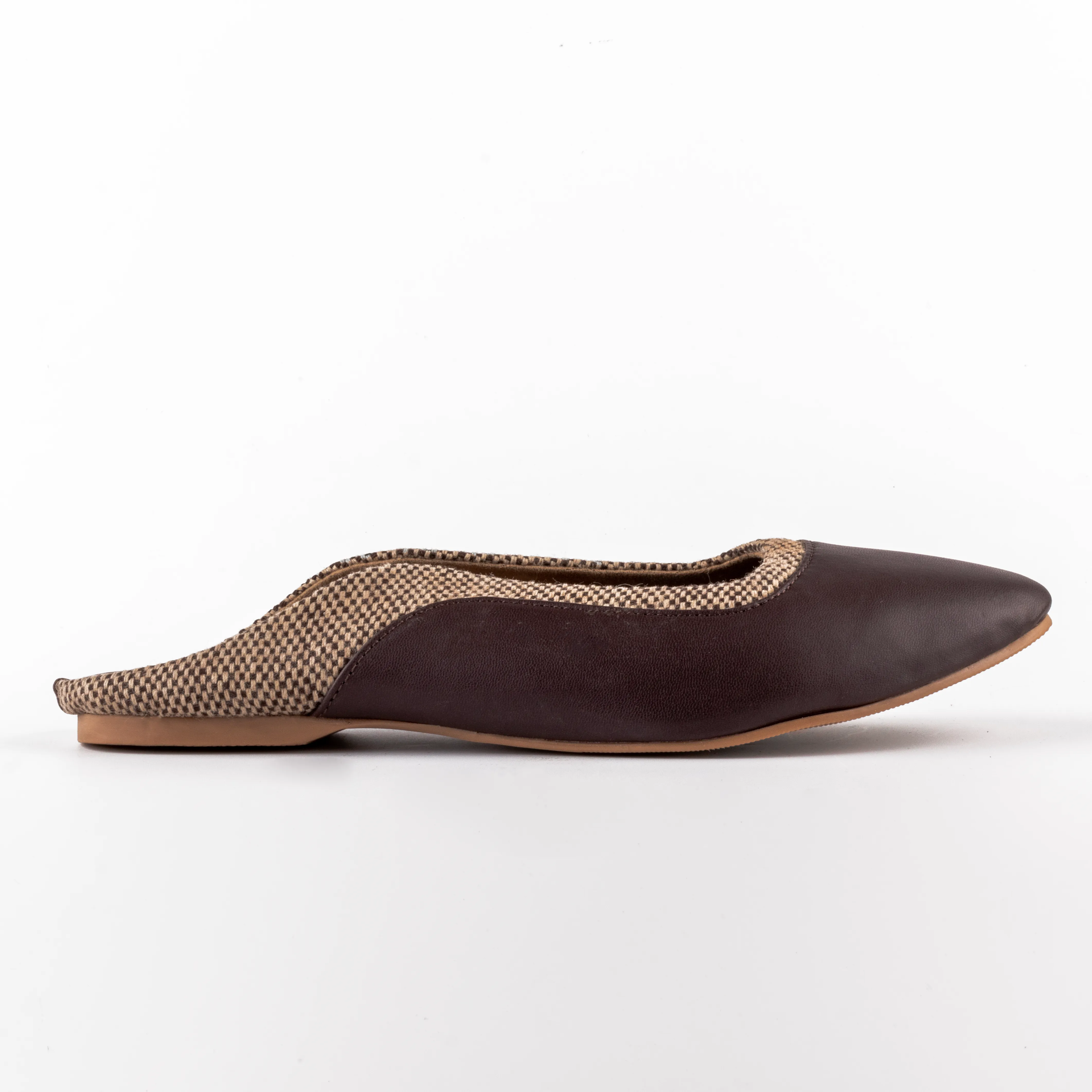 Brown Checkered Mule