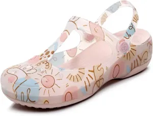 Cave shoes: women wear beach shoes in summer, jelly, thick soles, breathable, seaside printed toe slippers