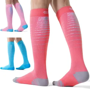 CelerSport 3 Pairs Compression Socks for Men and Women 20-30 mmHg Running Support Socks
