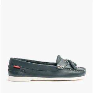 Chatham ARORA Womens Leather Tassel Loafers Navy