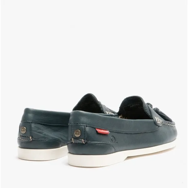 Chatham ARORA Womens Leather Tassel Loafers Navy