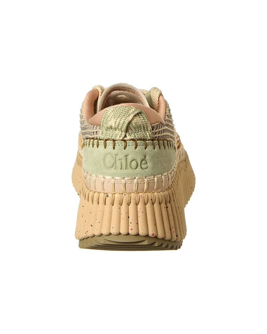 Chloé Nama Knit & Suede Sneaker