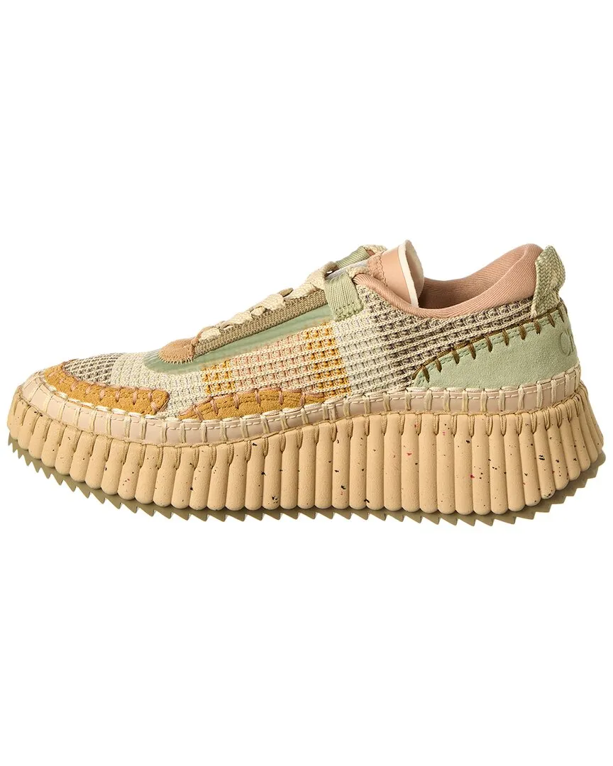 Chloé Nama Knit & Suede Sneaker