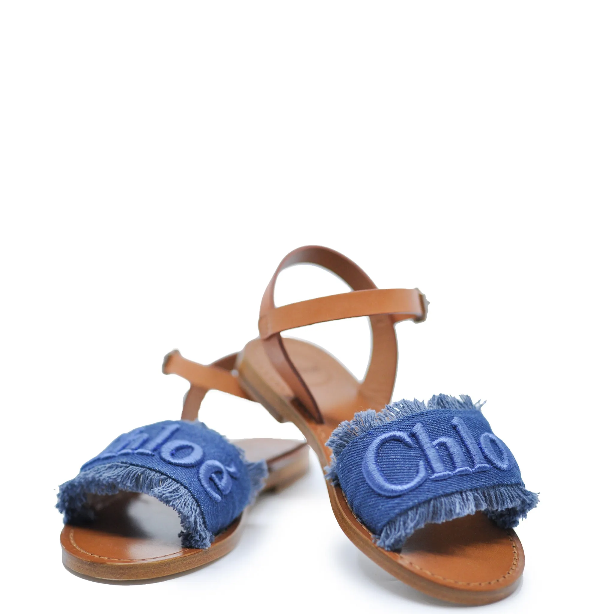 Chloe Denim Logo Sandal