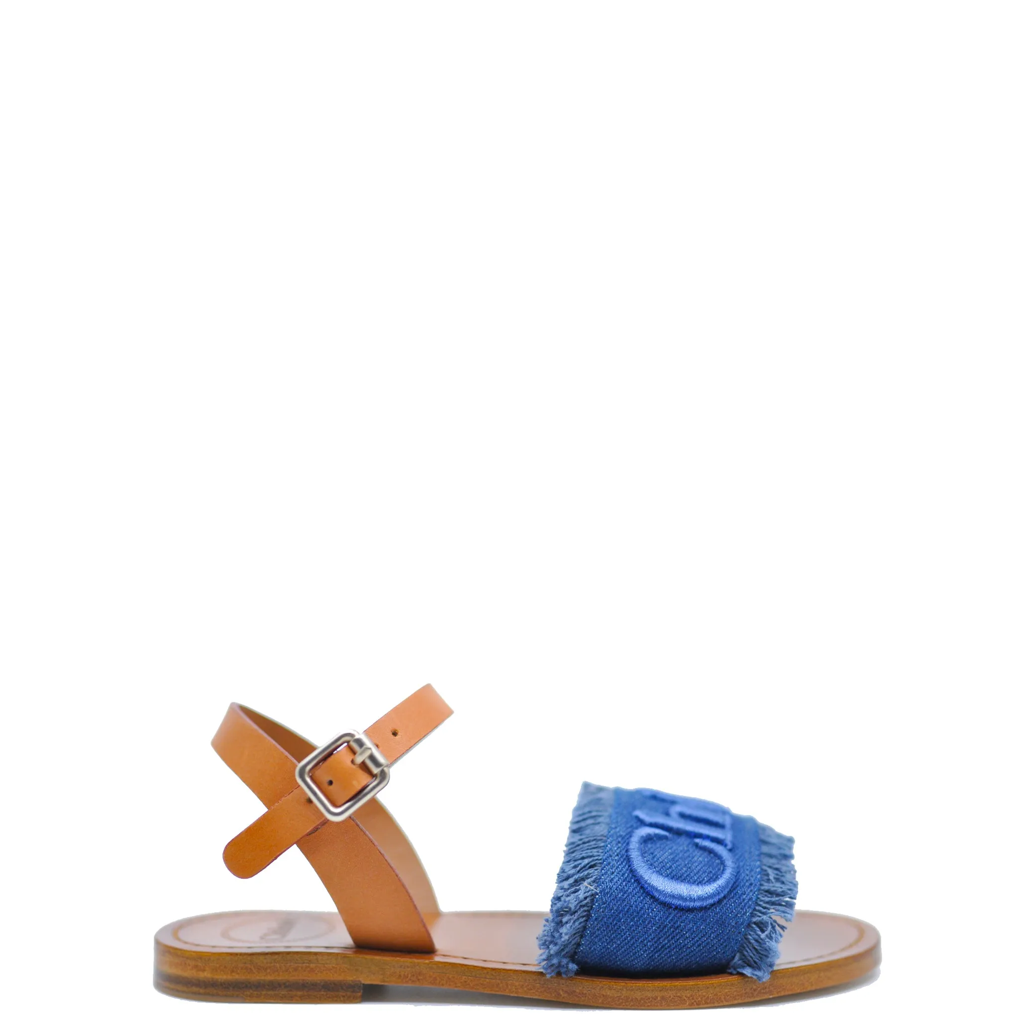 Chloe Denim Logo Sandal