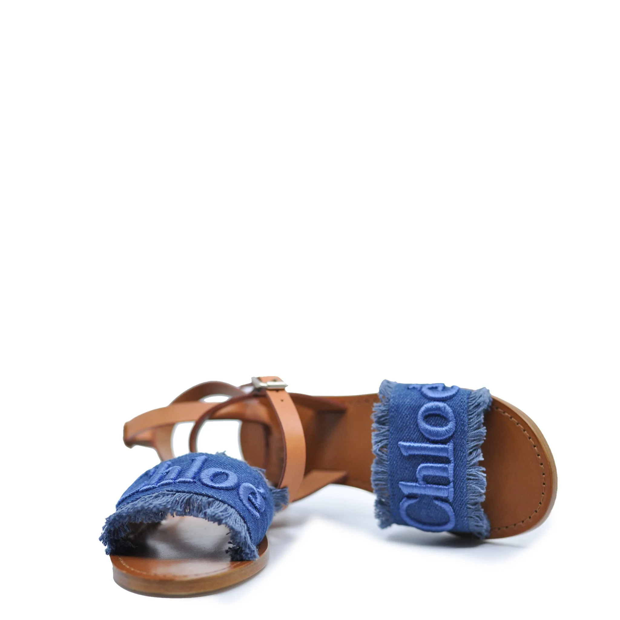 Chloe Denim Logo Sandal