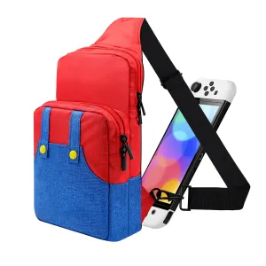 Cute Travel Bag for Nintendo Switch/Lite/OLED/Steam Deck, Small Sling Portable Waterproof Backpack Carrying Crossbody Shoulder Chest Gaming Bag Case for NS SD Console Dock Joy-Cons Accessories Storage