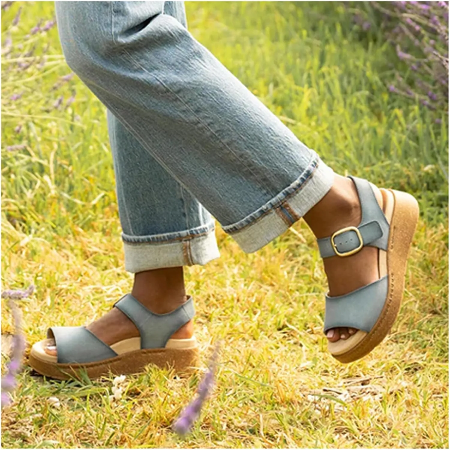 Dansko Bianca Platform Sandal for Women - Memory Foam and Suede Wrapped Footbed for an Extra Plush Comfort and Support