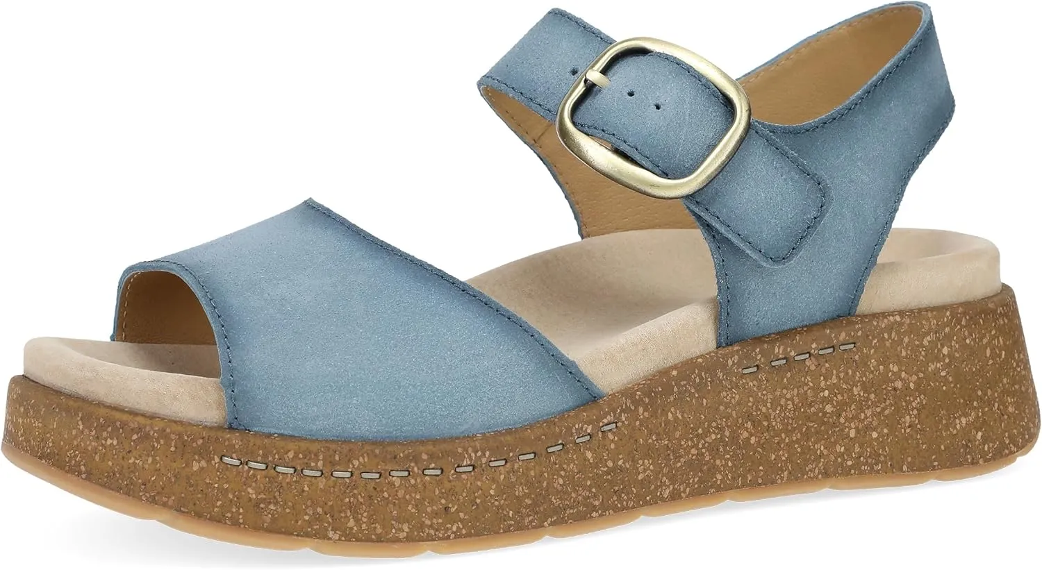 Dansko Bianca Platform Sandal for Women - Memory Foam and Suede Wrapped Footbed for an Extra Plush Comfort and Support