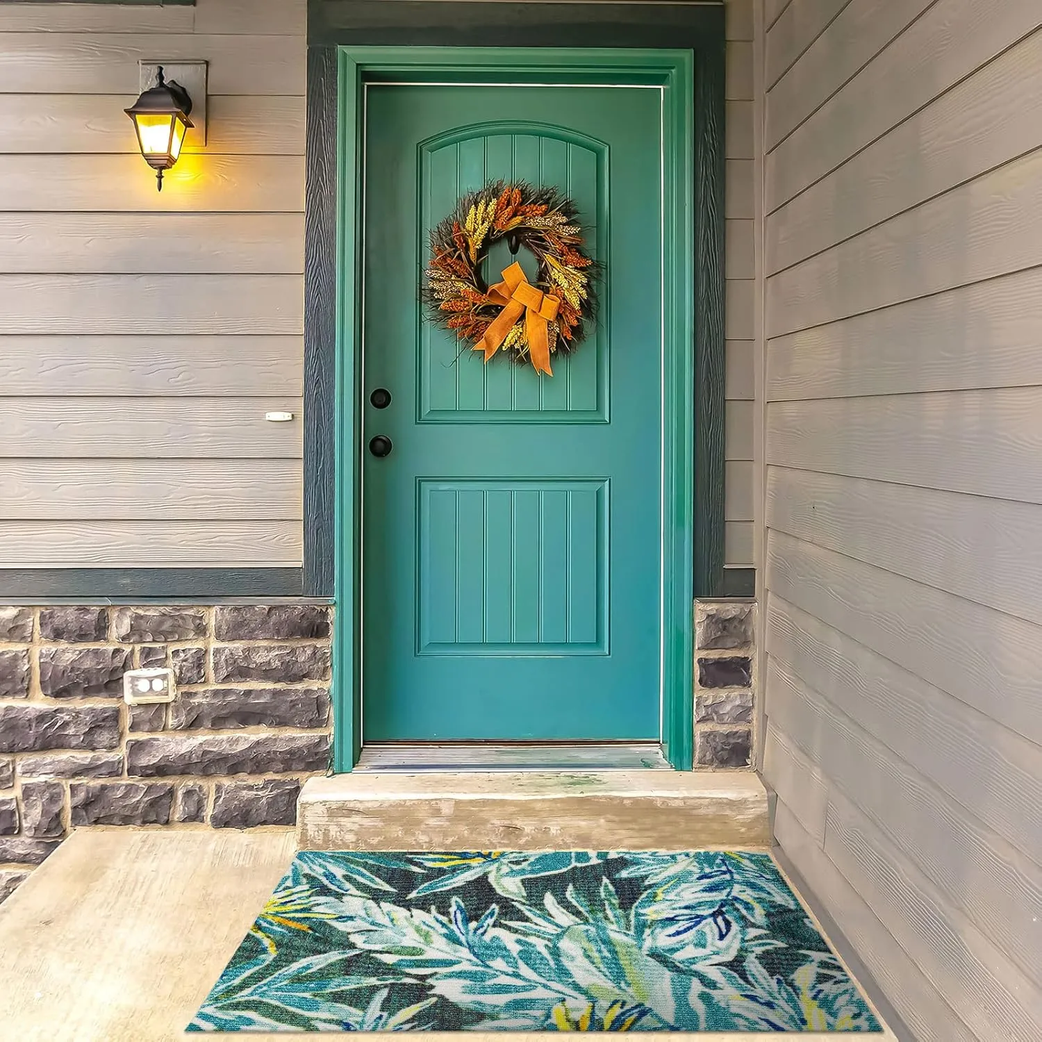DECOMALL 2'x3' Door Mat Small Outdoor Rugs for Porch Patio Balcony Deck Yard, Multi 24"x36"