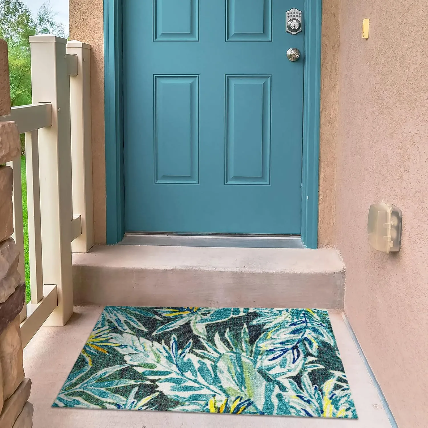 DECOMALL 2'x3' Door Mat Small Outdoor Rugs for Porch Patio Balcony Deck Yard, Multi 24"x36"