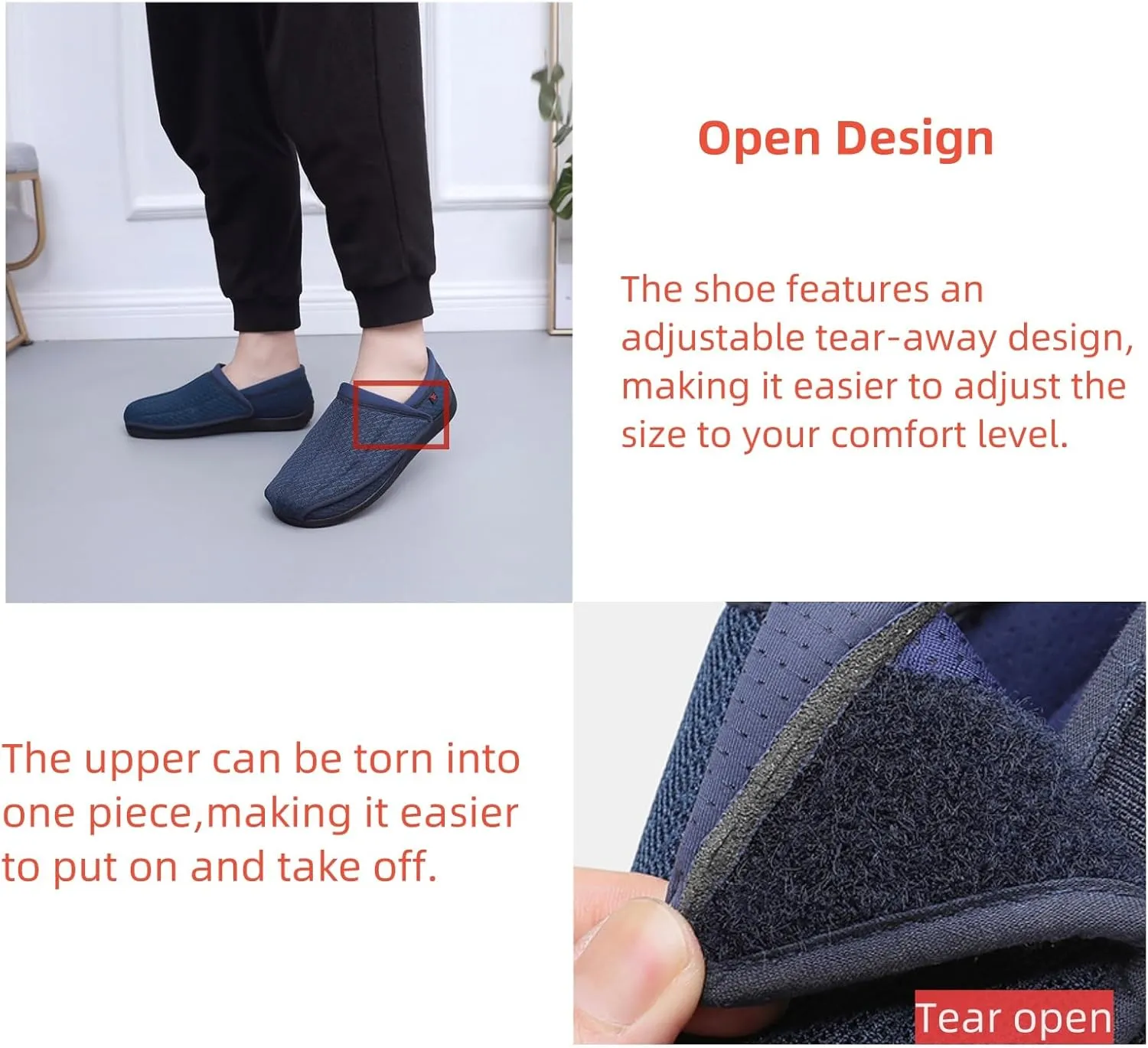 Diabetic Foot Shoes,Special Shoes for Hallux Valgus,Loose,Widened and Enlarged,Suitable for Swollen Feet,Deformed Feet,Diabetic Patients,Gout Edema,Swollen Feet of The Elderly